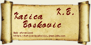 Katica Bošković vizit kartica
